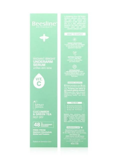 Beesline Radiant Bright Underarm Serum Deodorant Spray