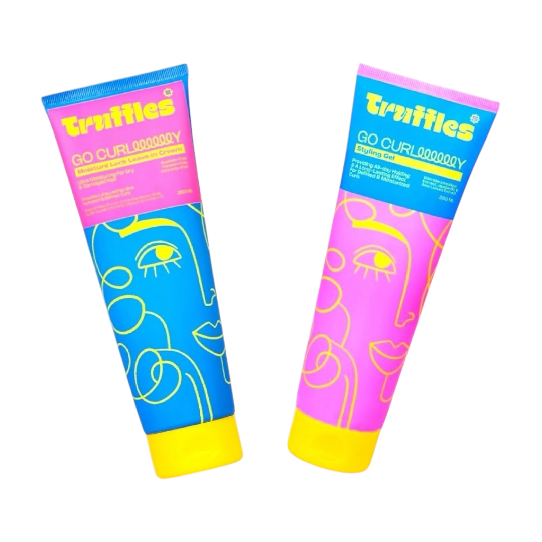 مجموعة تروفل كيرلي [بلسم للشعر بدون شطف + جل تصفيف الشعر]