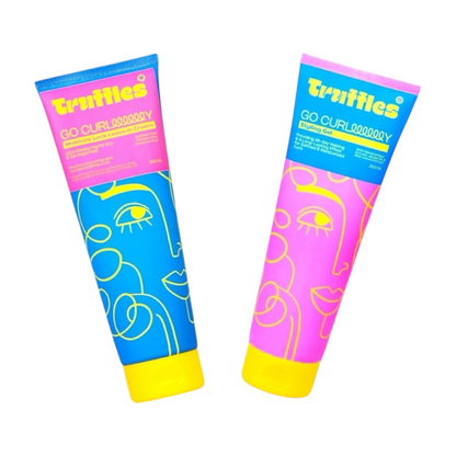 مجموعة تروفل كيرلي [بلسم للشعر بدون شطف + جل تصفيف الشعر]