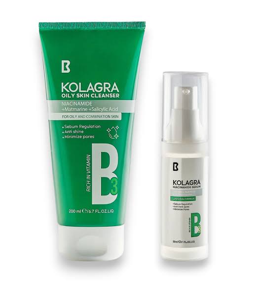 Kolagra cleanser + niacinamide serum