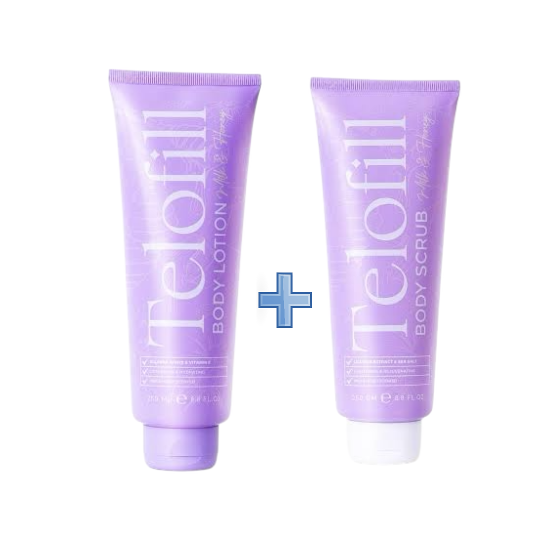 Telofill body lotion + body scrub