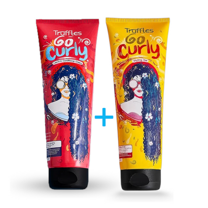 مجموعة تروفل كيرلي [بلسم للشعر بدون شطف + جل تصفيف الشعر]